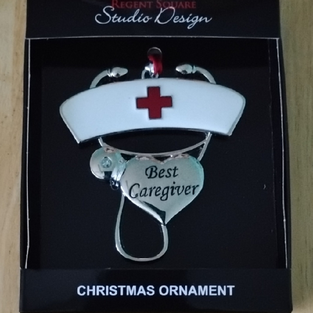 Nurse Christmas Ornament - White and Silver
